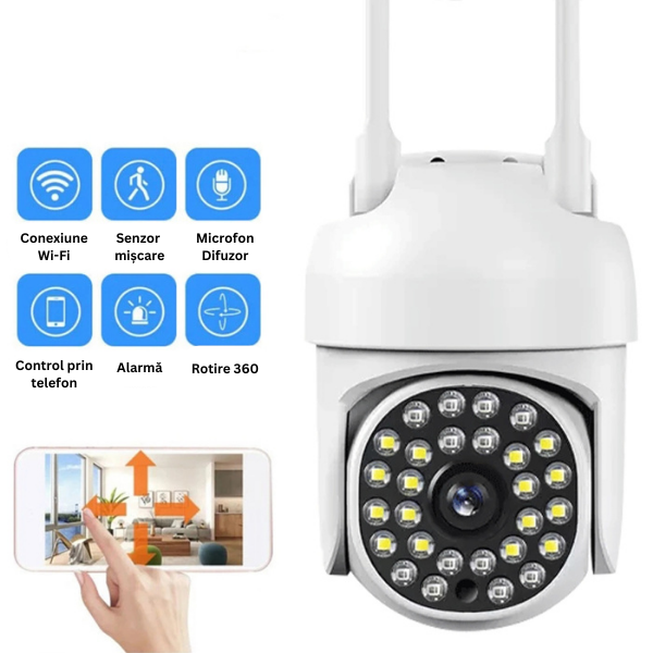 Set 2 x Camera de Supraveghere Jortan, JT-8161QJ, Full Color, Smart & Wifi IP Camera + 2 x Card 32GB INCLUS!
