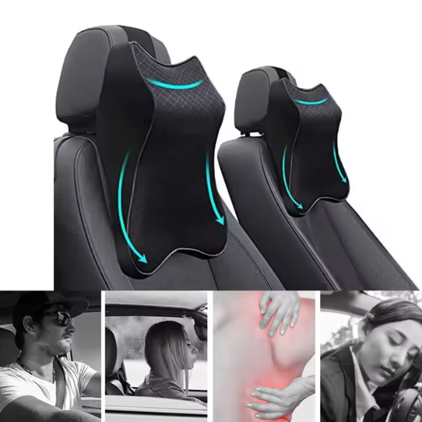 Pernă ergonomică auto pentru gât CARCOMFO cu memory foam și suport cervical