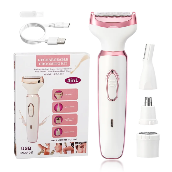 Trimmer electric 4 în 1 LUNATRIM pentru față, corp, sprâncene și nas