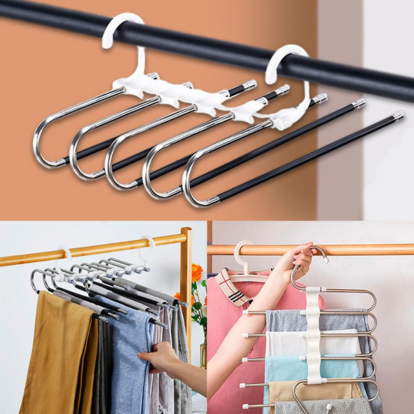Set 2 x Umeraș Multifuncțional pentru Pantaloni SMARTHANGER – 5 Niveluri