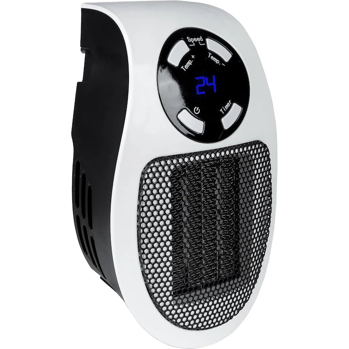 Aeroterma compacta, 500W, element de incalzire ceramic PTC, termostat ajustabil, priza rotativa 90°