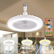Ventilator de tavan iluminat cu LED, multifunctional, baza pentru lampa E27