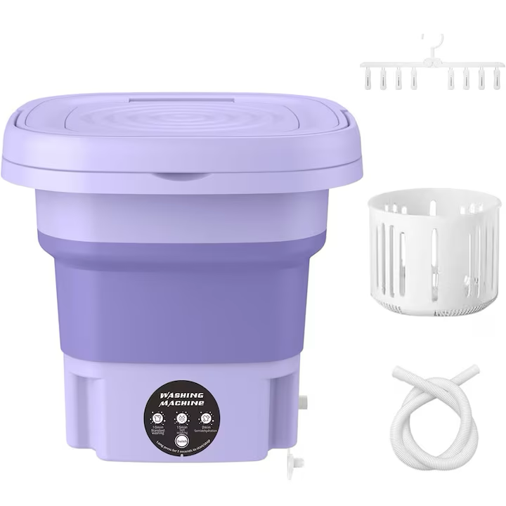Mașină de Spălat Rufe Portabilă și Pliabilă 6.5L, 3 Programe de Spalare