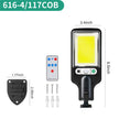 Set 5  x Lampi Solare de Perete cu 117 LED-uri COB, 3 Moduri de Functionare, Telecomanda, Senzor de Miscare si Lumina